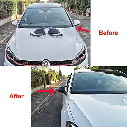 1 Pair Rearview Mirror Cover Left Right Side Mirror Covers Caps for VW Golf MK7 7.5 GTI 7 Golf 7 R - color: Black-2