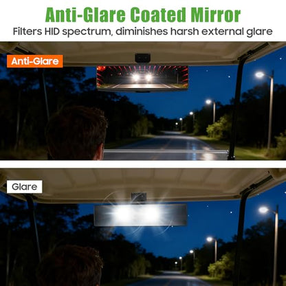 10L0L Wide View Mirror for EZGO, Golf Cart, Yamaha Universal Golf Car Rear View Mirror (3D Stereo Red Light) - style: 3D Stereo Red Light