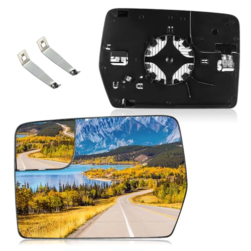 BDFHYK Mirror Glass Compatible with F150 2011-2014 Side View Mirror Glass with Blind Spot, Replaces BL3Z-17K707-E, BL3Z-17K707-D, Heated (Left Side) - size: Left Driver Side, style: 2011-2014 F-150