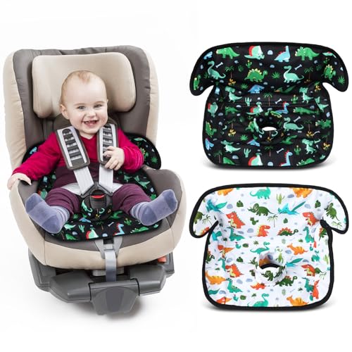 2 Pack Dinosaur Car Seat Protector for Potty Training Waterproof Piddle Pad Cover from Spillages Nappy Leaks Toilet Training Anti Slip Backing Strollers Carseat Liner for Toddlers Babies Summer - style: Dinosaur