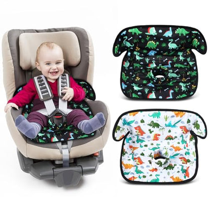 2 Pack Dinosaur Car Seat Protector for Potty Training Waterproof Piddle Pad Cover from Spillages Nappy Leaks Toilet Training Anti Slip Backing Strollers Carseat Liner for Toddlers Babies Summer - style: Dinosaur