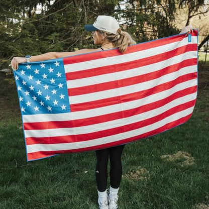 Sprints Athletic Running Towel, Full-Sized, Car Seat Cover - Performance Microfiber (American Flag) - color: American Flag