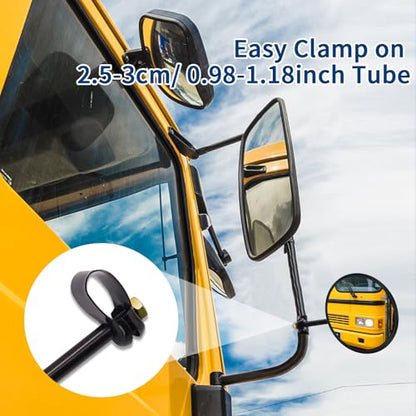 5.9-inch Round Convex Mirror with Tube Mounting Bracket- Convex Blind Spot Mirror for Truck/Bus/Van/Tractor/Tow/Forklift- 1PCS (1)