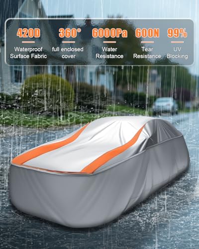 Sliver Full Enclosed Larger SUV Car Cover Universal Fit Tahoe/Traverse,Sienna,BMW X7/XM,Audi Q6/Q7,GLS/EQS,Yukon,Lexus LX/TX,GL8,Odyssey,Ford Flex,Durango,Infiniti QX60/80,EM90,Pacifica - size: 9.For Large SUV/MPV/Jeep Length 198-212 in