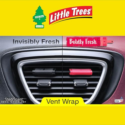 LITTLE TREES Car Air Freshener | Vent Wrap Provides Long Lasting Scent, Invisibly Fresh | 16 Air Fresheners | Black Ice - color: Black Ice