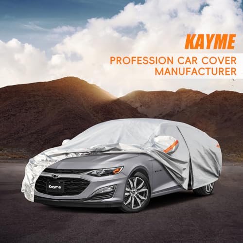Kayme 6 Layers Car Cover Custom Fit for Chevrolet Chevy Malibu (1997-2025) Waterproof All Weather for Automobiles, Outdoor Full Cover Rain Sun UV Protection.Silver - size: 17. Custom Fit Chevrolet Malibu