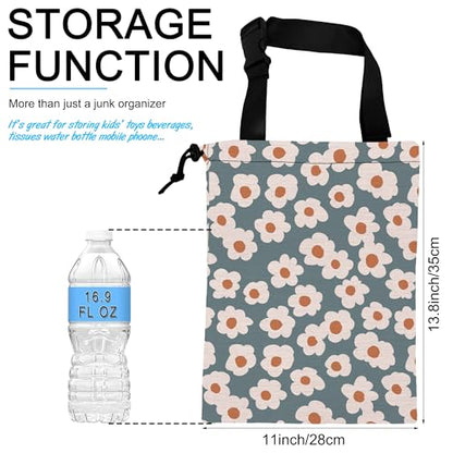 Car Trash Bag Hanging White Daisy Car Trash Can Waterproof Garbage Bag Hanging for Car Back Seat - color: White Daisy
