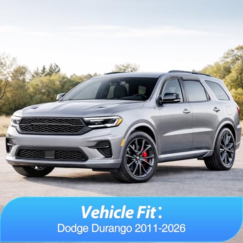 Nilight Window Visor Rain Guards for Dodge Durango 2011-2023 2024 2025 2026, Out-Channel Window Deflectors Vent Visors for Rainy Weather, Sun Protection & Ventilation, Smoke Tinted, 4PCS