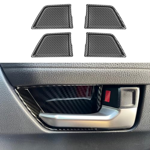 ABS Door Handle Inner Bowl Cover for Toyota Tacoma 2024 2025 2026 Interior Accessories for 4Runner 2025 2026 Center Console Decor Trim Frame (Carbon Fiber Grain, Inner Door Bowl Cover) - color: Carbon Fiber Grain, size: 4 x Inner Handle Cover