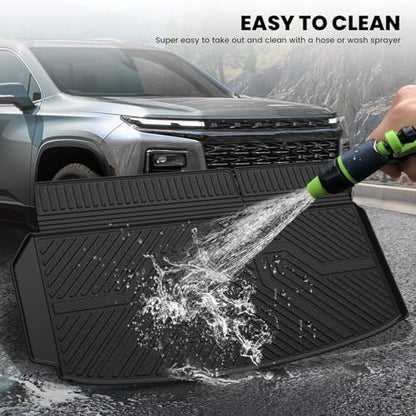 LASFIT Trunk Mat with Backrest Mat for Chevrolet Chevy Traverse 2024-2026 & GMC Acadia 2024-2026 & Buick Enclave 2025-2026, All Weather TPE Custom Fit Cargo Mat Trunk Liner with Backrest Mat, Black - size: Cargo Liner for Traverse/Acadia/Enclave 2024-2026