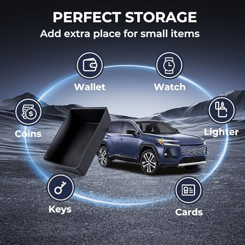 Center Console Organizer Tray Storage Box for Toyota RAV4 2026, Interior Accessories Removable Insert Drawer Tray for 2026 RAV 4, Black - style: 12) Fits for RAV4 2026, Console Drawer