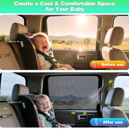 2015-2020 f150 Window Shades - Rear Side Window Sun Shade for Baby, Breathable Mesh Car Privacy Window Covers, UV Protection and Heat Insulation for Road Trips, Napping, Camping (2 PCS) - size: F150(2015-2020)-2pcs