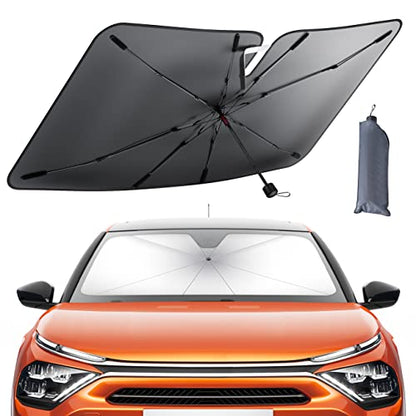 Lamicall Car Windshield Sunshade Umbrella - Foldable Car Windshield Sun Shade Cover, 5 Layers UV Block Coating, 52"x31" Front Window Heat Insulation Protection, for Auto Sedan, SUV Windshield - size: 52"x31"