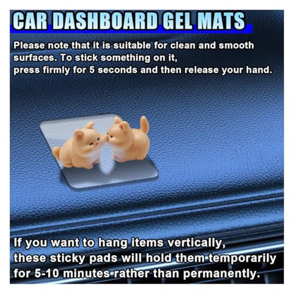 Car Dashboard Anti-Slip Mat, 2.95" x 2.48" Transparent Traceless Auto Dash Sticky Gel Pad, Washable & Reusable Double-Sided Gripping Pad for Vehicle, Office, Home (10PCS) - size: 10PCS