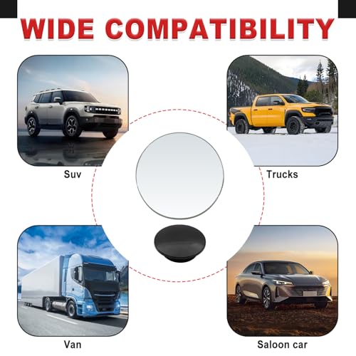 2-Pack Universal HD Blind Spot Mirrors, 360° Adjustable Frameless Convex Rear View Mirror for Cars, Trucks, SUVs, and Vans - Fan Shaped Side Mirrors Car Accessories (Circle) - style: Circle
