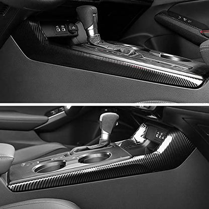 Car Side Gear Shift Cover Strip Decals for 2022 2023 2024 2025 Honda Civic 11th Gen Accessories ABS Carbon Fiber Interior Stickers - color: Gear Shift Side Cover