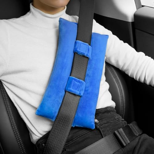 Seat Belt Pillow for Mastectomy Post-Surgery, Heart Surgery Recovery Support Cushion for Chest Chemo Port Pacemaker Bypass Hysterectomy Recovery (Blue) - color: Blue