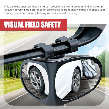 2 PCS Car Blind Spot Mirror, 360 Degree Adjustable Wide Angle Mirror, Double-sided Large Field HD Glass Auxiliary for Free Reversing, Self-adhesive Waterproof Specular Accessories (Black)