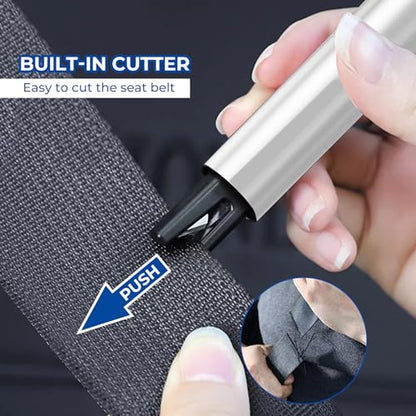 2 Pack Car Safety Hammer Car Window Breaker Seatbelt Cutter Emergency Escape Tool Car Glass Breaker for Land and Underwater Life-Saving Car Safety Kit Essentials Car Accessories (Black+Silver) - color: Black+Silver