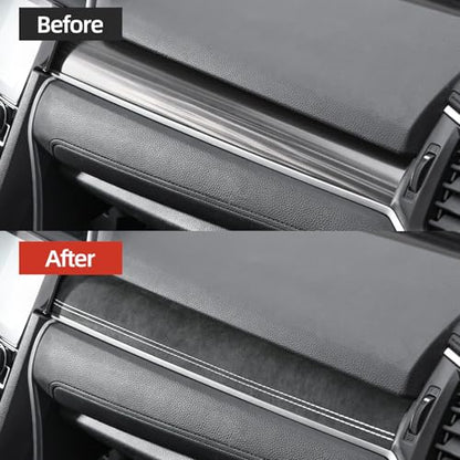 BETTERHUMZ Dashboard Panel Cover Trim Compatible with 10th Gen Honda Civic 2021 2020 2019 2018 2017 Suede Carbon Leather Decor Sticker Car Interior Molding Accessories (Suede Black)