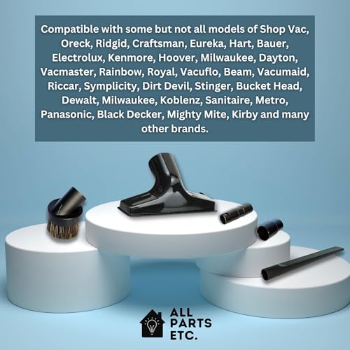 Attachments for 1.25" Vacuum Cleaner – Dust Brush, Crevice, Upholstery Tool & 2 Adapter - fits 1.5" & 1.375" Compatible with Kirby, Shark, Hoover, Oreck, Bissell, Eureka, Rainbow - color: 4-Pack