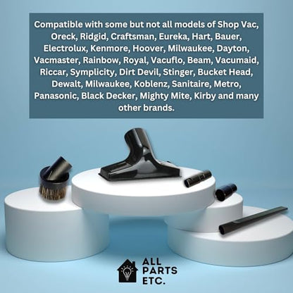 Attachments for 1.25" Vacuum Cleaner – Dust Brush, Crevice, Upholstery Tool & 2 Adapter - fits 1.5" & 1.375" Compatible with Kirby, Shark, Hoover, Oreck, Bissell, Eureka, Rainbow - color: 4-Pack