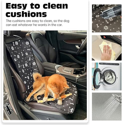 Dog Car Seat Cover for Back Seat，Back Seat Pet Cover for Daily Life, Convenience Waterproof & Nonslip Seat Covers for Pet (Black - Footprint) - color: Black - Footprint