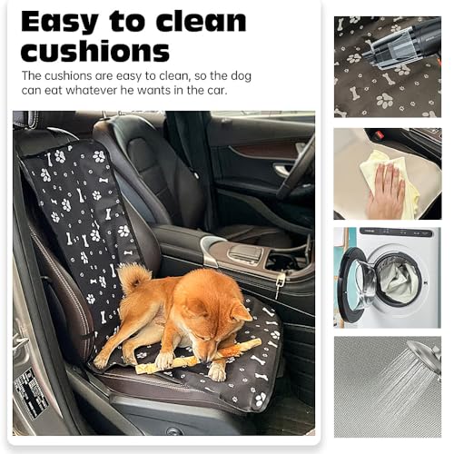 Dog Car Seat Cover for Back Seat，Back Seat Pet Cover for Daily Life, Convenience Waterproof & Nonslip Seat Covers for Pet (Black - Bone) - color: Black - Bone