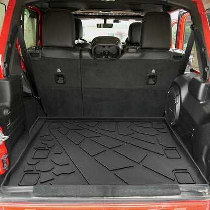 KARPAL Floor Mats Trunk Liner fit for 2018-2025 Jeep Wrangler JL Unlimited 4 Door (Not for JK/4XE), Front & 2nd Row, TPE All Weather Protection Custom Fit Car Mats (Sahara, Rubicon, Willys, Sports) - style: 2018-2025 | For Jeep JLU | Full Set