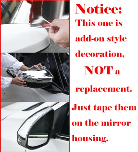 Chrome Side Door Handle and Half Mirror Covers Add-on Style Compatible with Dodge Durango/Grand Cherokee 2011-2021
