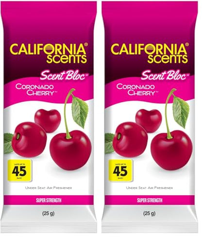 California Scents Power Bloc Car Air Freshener,Coronado Cherry Scent,(Pack of 12) - size: 0.88 Ounce (Pack of 12)