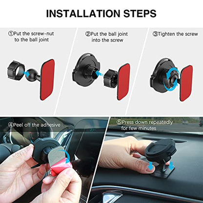 daite Socket Car Mount Grips Holder for Phone Stand 360 Rotation Dashboard Sticker Holder for Socket Mount Users on Car Dashboard Home Wall Office and Kitchen (Rotation + Flat) - style: Rotation + Flat