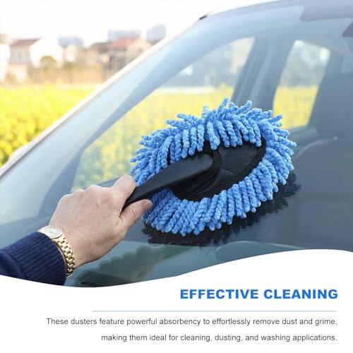 Car Dash Duster Brush, Soft Microfiber Multi-Functional Auto Dash Dust Cleaning Brush, Scratch Free Dusting Tool for Cleaning Vehicle Home Kitchen Computer, Car Accessories (Blue) - color: Blue