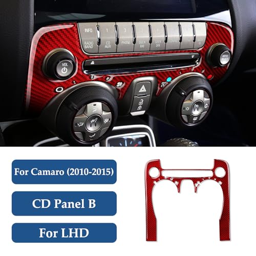 Carbon Fiber Decal Car Central Console CD Panel Sticker Interior Trim for Chevrolet Camaro 2010 2011 2012 2013 2014 2015 Accessories - color: CD Panel
