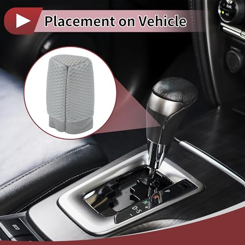Gear Shift Knob Cover Universal for Car SUV Truck RV Nested Stick Shifting Handle Protector Polyester Gray