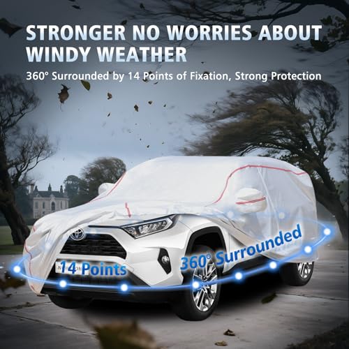 Car Cover Waterproof All Weather for Toyota Rav4 2006-2025,All-Around Fastening and 4 Upgrades, 30s Quick-Install for Car Cover - size: 2（RAV4）