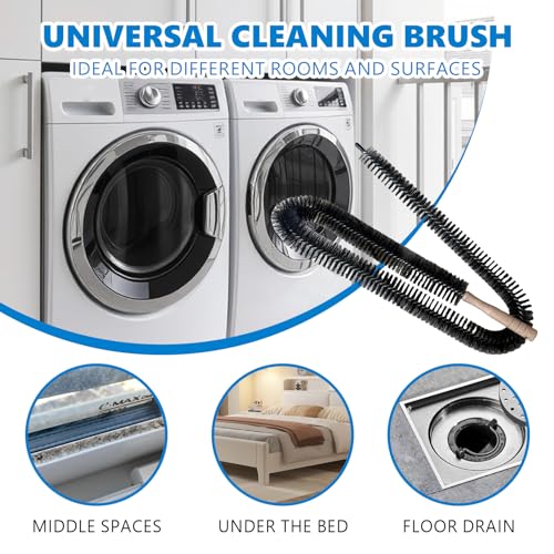 Full-Bristle Dryer Vent Cleaner Brush, Dryer Lint Brush and Lint Removal Tool for Trap and Duct, 49.21 Inches Flexible for Deep Cleaning to Remove Pet Hair & Lint and Improve Efficiency