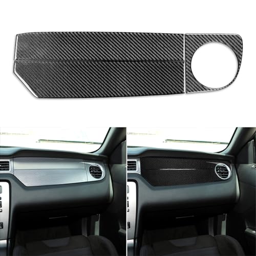 3pcs Real Soft Carbon Fiber Car Co-Pilot Dashboard Panel Anti-Scratch Strip Trim Sticker Compatible with Ford Mustang GT/Shelby 2009 2010 2011 2012 2013 2014 Auto Interior Accessories Black - color: Co-pilot Dash Panel