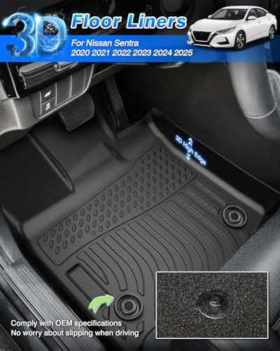 Cartist Floor Mats and Cargo Liner Fit for Nissan Sentra 2020 2021 2022 2023 2024 2025 2026 All Weather Floor Mat for Nissan Sentra Accessories Heavy Duty Carpet Protection - size: 5)Nissan Sentra【20-26】