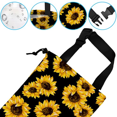 Car Trash Bag Sunflower Car Garbage Bag Hanging Car Trash Can for Back Seat with Drawstring - color: Sunflower