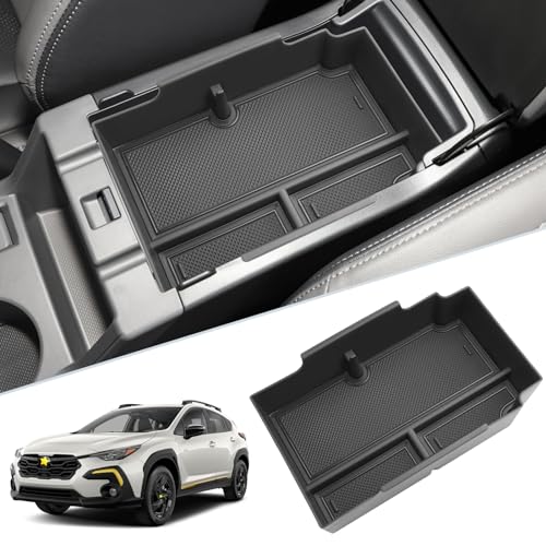 SKTU for 2024 2025 2026 Subaru Crosstrek/Subaru Impreza Center Console Organizer 2024-2026 Crosstrek Console Tray 2024 2025 2026 Impreza Accessories Tray 2024 2025 2026 Crosstrek Accessories (Black) - color: for 2024+Crosstrek/Impreza Black
