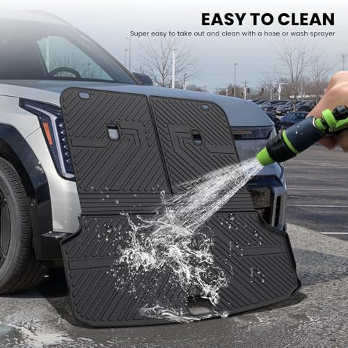 LASFIT Backrest & Cargo Mats for Kia EV9 2024-2026, All Weather TPE Easy Clean Durable No-Curling Custom Fit for Kia EV9 2026 2025 2024 Trunk Liners & Seatback, Black - size: 3)For Kia EV9 | 2024-2026 | Cargo
