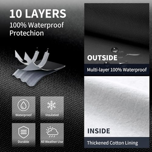 F-150 Truck Cover Custom Fit 1997-2026 Regular Cab Short/Long Bed(6.5'-8') with Door Zipper, 10 Layers Outdoor Heavy Pickup Truck Cover Waterproof All Weather, Wind Dust Sun Protector. - size: F-150 1997-2026 Regular Cab+Towel+Bag