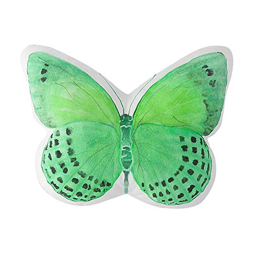 JWH 3D Butterfly Shaped Throw Pillow Decorative Stuffed Plush Accent Pillow Case Cute Cushion for Bed Couch Living Room Home 13x15 Inch Bright Green PP Cotton Filling - color: Light Green
