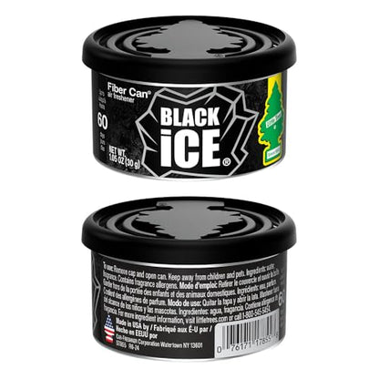 LITTLE TREES Car Air Freshener | Fiber Can Provides Long Lasting Scent for Auto or Home | Recycled Fiber | Black Ice, 4 Air Fresheners - color: Black Ice