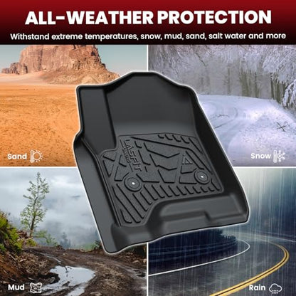 LASFIT Floor Mats 2014-2018 for Chevrolet Chevy Silverado/GMC Sierra 1500 Only Crew Cab, 2015-2019 Silverado/Sierra 2500HD 3500 HD, Only Crew Cab, with Carpet Floor, Only Fit 1st Row Bucket Seating - size: 1500 2500HD 3500HD Crew Cab/Bucket Seat 2014-2018