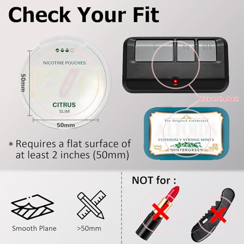 Universal Magnetic EDC Mounting System for Nicotine Pouches-10 Pack Ultra-Thin Soft Neodymium Adhesive Pads & Heavy-Duty Metal Visor Clip for Zyn, Snus, Dip Cans, Garage Remotes, Gym & Car Organizers