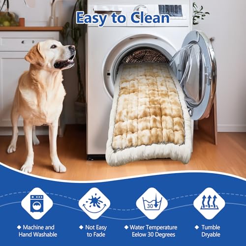 Thickened Dog Bed for Car Back Seat, Upgraded Bottom Non-Slip，Fits Hard Bottom car seat Cover for Dogs, Premium Mixed Color ，Dog Car Seat Cover - color: Yellow-white