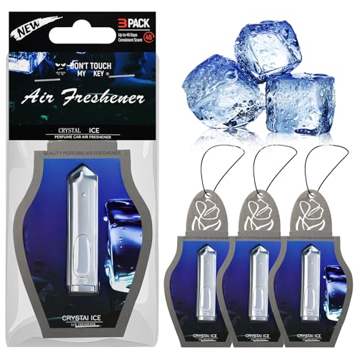 Car Air Freshener Hanging Clips 3 Pack 5ml Each Up to 135 Days Long Lasting Scent Odor Eliminator Hanging Car Air Freshener for Men Women(Crystal Ice)