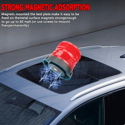 60 LED Strobe Light, 12-24V Warning Emergency Magnetic Beacon Lights for Trucks, Construction Vehicles, UTV ATV, Firefighter, Ambulance and Snow Plow (Red) - color: Red